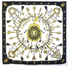 Vintage Hermes silk Scarf. Les Cles, (the Keys) designed by Caty Latham ... - $265.00