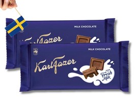 2 Bars of Karl Fazer Milk Chocolate bar 145g (5.11 Oz), Finnish chocolat... - $13.87