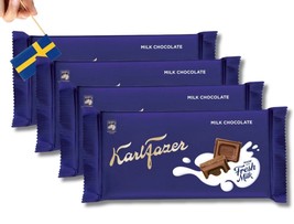 4 Bars of Karl Fazer Milk Chocolate bar 145g (5.11 Oz), Finnish chocolat... - $26.95