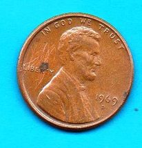 1969 D Lincoln Penny (circulated) Strong features - $0.01