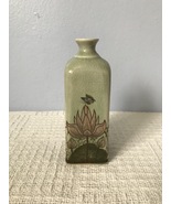 Vintage Handmade Siam Celadon Wood Ash Crackle Glaze Green Vase - $25.00