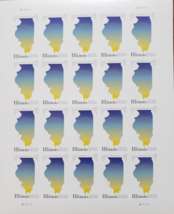 New! ILLINOIS Statehood 2017 (USPS) STAMP SHEET 20 FOREVER STAMPS - $19.95