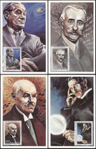 Yugoslavia. 1993. Famous People (Mint) Set of 4 Maxi Cards - $10.38