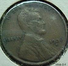 Lincoln Wheat Penny 1936-D F - $3.00