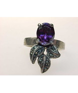 AMETHYST and MARCASITE Ring in STERLING Silver - Vintage - Size 9 - $68.00