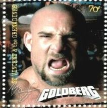 1999 Wcw Bill Goldberg St. Vincent 70 cents wrestling stamp yes sure you... - $1.89