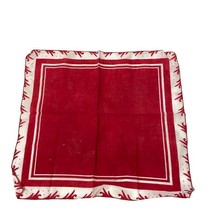 Red Printed Handkerchief Cotton Linen Pocket Square Neck Scarf Vintage M... - $5.87