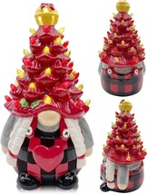 Ceramic Christmas Tree Gnome Lighted Christmas Decorations Indoor for Ho... - $27.37