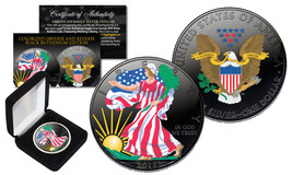 BLACK RUTHENIUM &amp; COLORIZED 2-Sided 1 Troy Oz .999 2023 Silver Eagle Coi... - $84.11