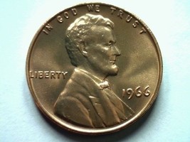 1966 SMS SPECIAL MINT SET LINCOLN CENT PENNY SUPERB UNCIRCULATED RED SMS - $35.00