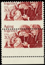 2011, MNH 20¢ Misperforated Freak Error Bottom Margin Pair - Stuart Katz - $18.00