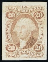 R41a, Used 20¢ Superb GEM Imperforate Foreign Exchange - Stuart Katz - $95.00