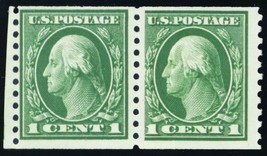 443, Mint F/VF NH 1¢ Scarce Paste Up Pair - Stuart Katz - $120.00