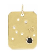 Authenticity Guarantee 
14k Yellow Gold Aquarius Zodiac Constellation Black S... - $539.00