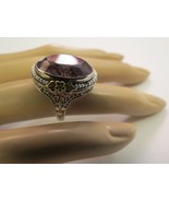 14K Gold Antique Filigree Amethyst Ring Seed Pearl Accents Size 6.25 - $650.00