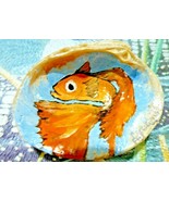 Hand Painted Original Seashell Orange Fancy Guppy Male Fish - $7.48