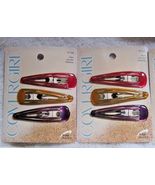 6 Covergirl Goody 2.5" Epoxy Covered Double Bar Hair Snap Clip Contour Barrettes - $16.00