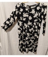 Old Navy Women’s Dress Black & White Floral Print Long Sleeve, petite small - $29.69