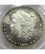 1881-P Morgan Dollar PCGS MS64 PL Cameo &amp; Toning AD528 - $713.48
