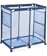 AOBEN Pool Storage Bin, Rolling Pool Storage Mesh Basket Organizer, Blue - $55.00