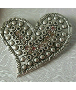 Chicos AHA Silver-tone Rhinestone Heart Brooch 2007 - $14.84