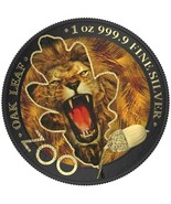 1 Oz Silver Coin 2019 5 Mark Germania Oak Leaf Zoo Series - African Lion - $101.92