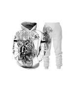 3D Tiger Printed Hoodie + Pants Track Suits Winter Tracksuit - $35.00