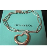 TIFFANY &amp;  CO Sterling Elsa Peretti Open Heart Paper Clip Link Bracelet - $245.00