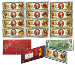 CHINESE ZODIAC Lunar NEW YEAR Animals Genuine $2 US Bills - COLLECTION O... - $135.52