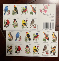 Sheet of 20 USPS Ten Colorful Songbirds 2014 Self-Adhesive Stamp - $13.99